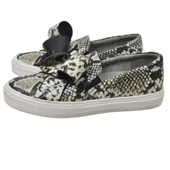 Nine  West ODIENELLA Leather Reptile Print Platform Shoes Black Size 8.5 - Picture 8 of 14